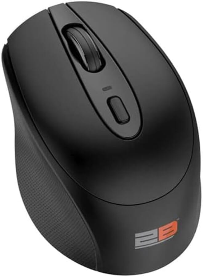 2B (MO186) Dual Mode Bluetooth 2.4GHz Mouse 800-1200 - 1600-2400 DPI with Rechargeable Battery - Black